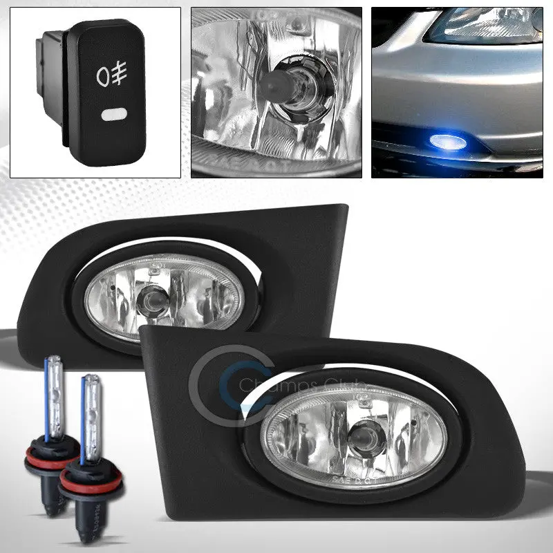 10000K Hid Xenon Fog Light Kit With Wiring Harness And Switch For 2001–2003 Honda Civic 1