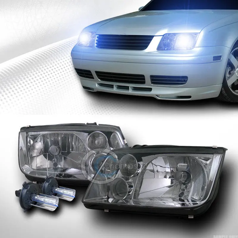 10000K Hid Xenon Headlight Assembly With Smoke Lens, Integrated Fog Lights, And Signal Function For 1999–2005 Vw Jetta/Bora/Mk4 1
