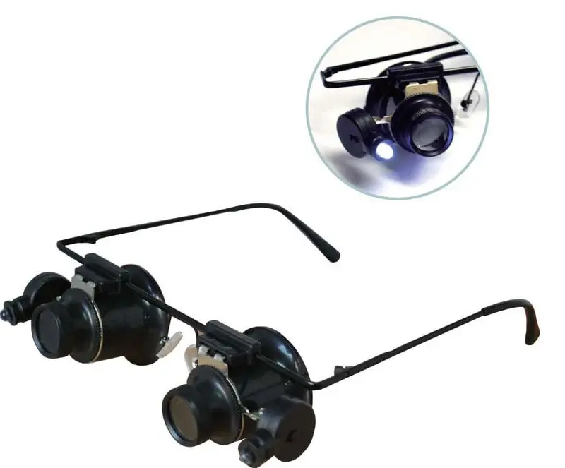 10X Illuminated Dual-Lens Loupe – Hands-Free Led-Enhanced Magnification Frames 1