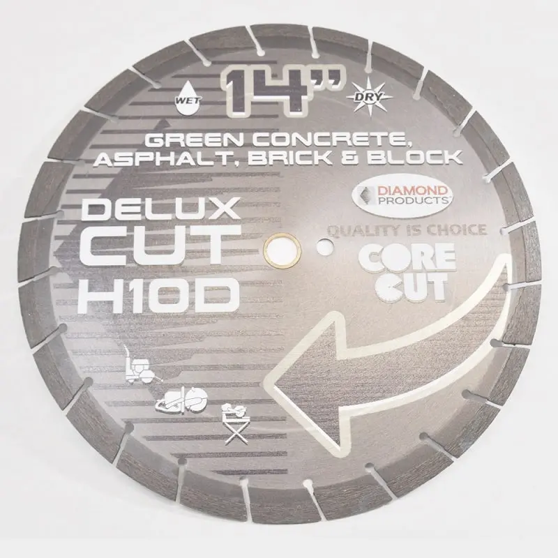 14-Inch Delux-Cut H10D Blade For Green Concrete – High-Speed, Universal Arbor 1