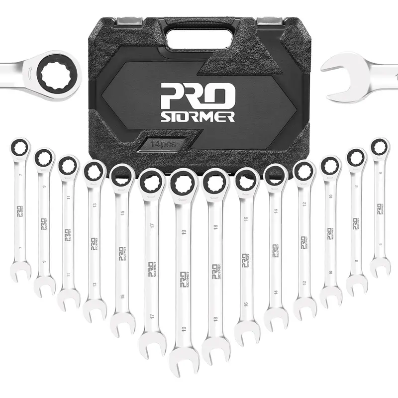 14-Piece Fixed-Head Metric Ratchet Wrench Set – Durable Solid Construction 1