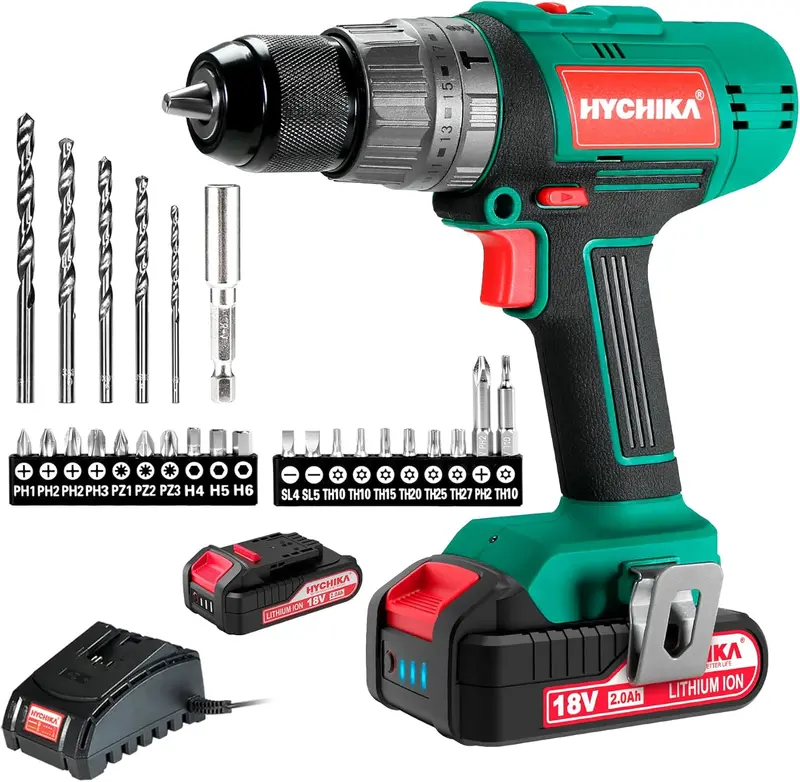 18V Cordless Drill Driver – 45 N·M Max Torque, Includes 2.0Ah Battery & 27-Piece Accessory Kit 1