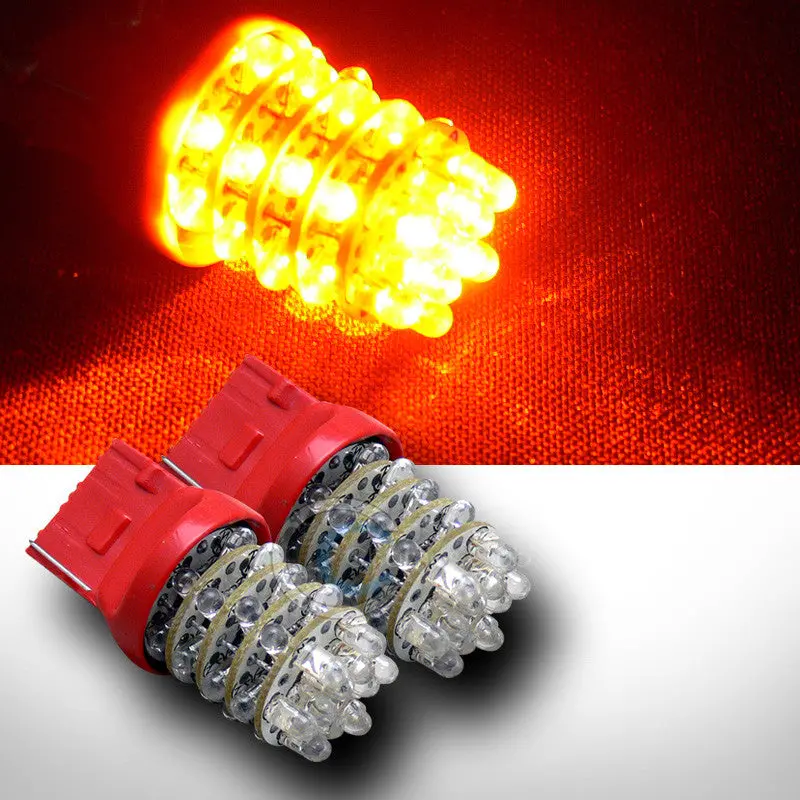 2-Pack 7440/T20 Amber Led Front Turn Signal Bulbs – 36X High-Efficiency Smd, 12V Dc 1