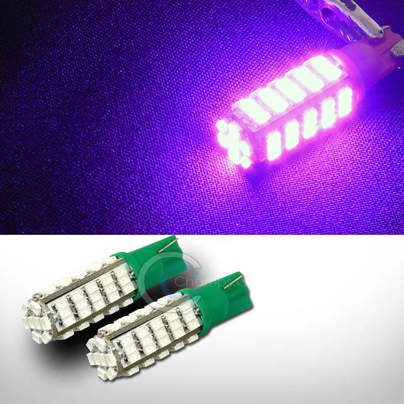 2-Pack Pink T10 Wedge Led Bulbs – 68-Smd Interior Dome, Map & Glove Box Light Set 1