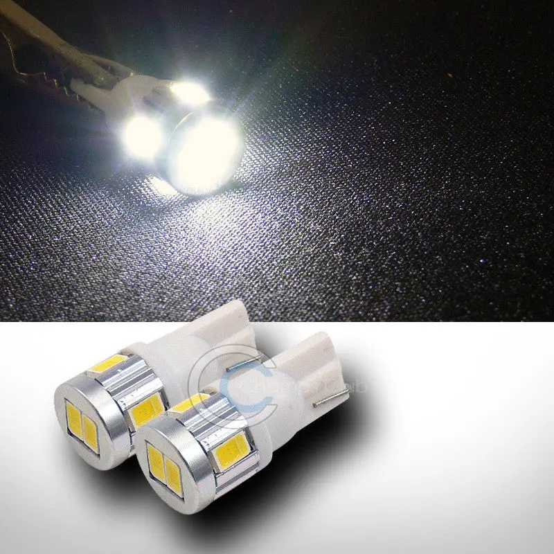 2-Pack White T10 Wedge Led Interior Bulbs – 6X5730 Smd, Energy-Efficient Replacement For Dome & Map Lights 1