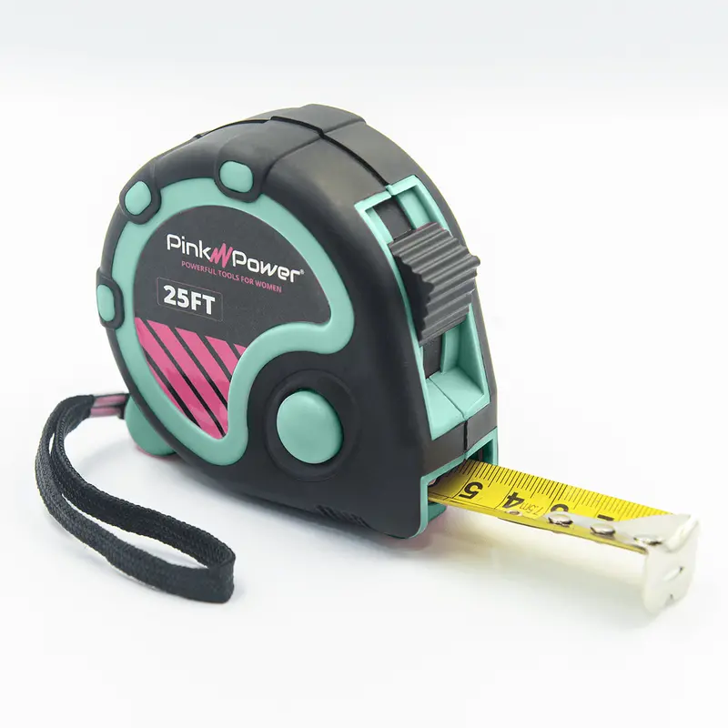 25-Foot Retractable Tape Measure – Aqua Splash Design 1