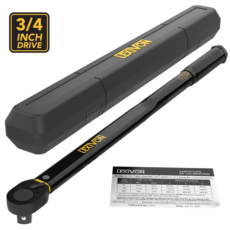 3/4" Drive Click-Type Torque Wrench — Adjustable 30–300 Ft-Lb Range (Lx-185) 1