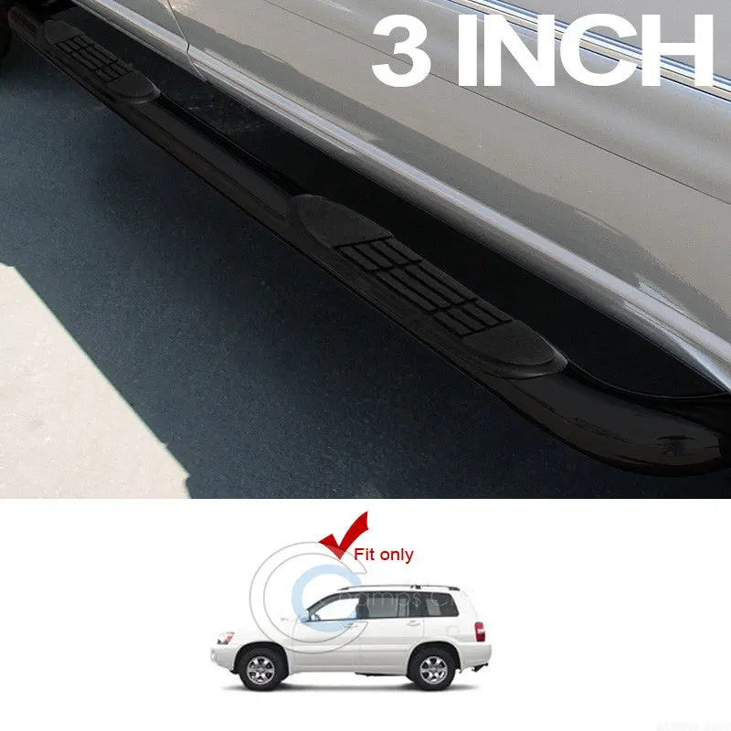 3" Black Side Step Nerf Bars With Rail Mounting For 2001–2007 Toyota Highlander And 2004–2009 Lexus Rx330/Rx350 1