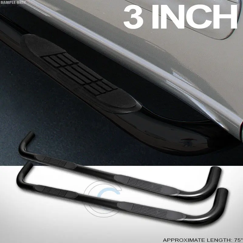 3-Inch Black Nerf Bars And Running Boards For 2002–2009 Dodge Ram Quad And Crew Cab 1