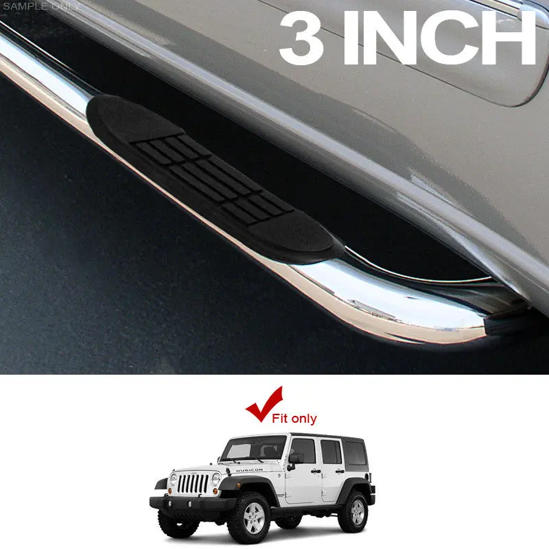 3-Inch Chrome Nerf Bars For 2007–2016 Jeep Wrangler Jk 4-Door 1