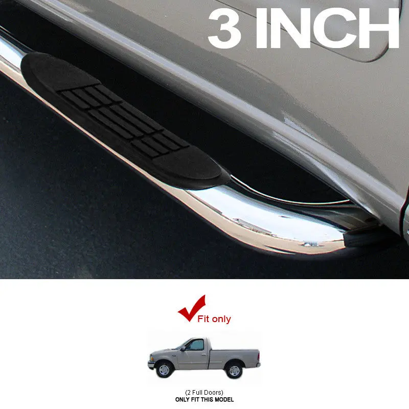 3-Inch Chrome Nerf Bars For 2009–2014 Ford F-150 Regular And Standard Cab 1