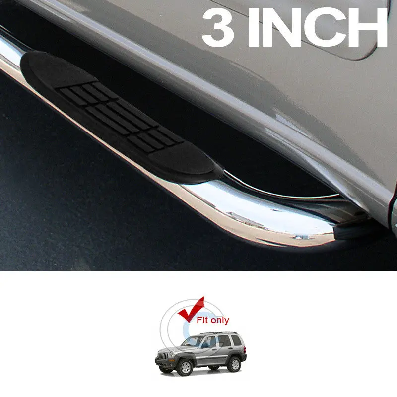3-Inch Chrome Running Boards For 2002–2007 Jeep Liberty (No Mud Flaps) 1