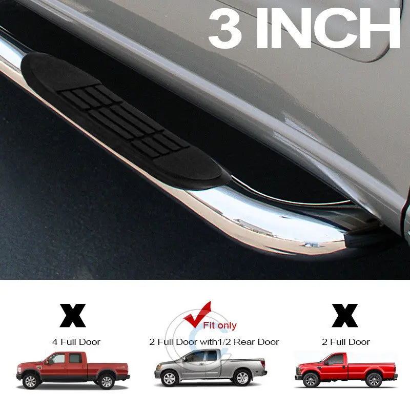 3-Inch Chrome Side Steps For 2004–2016 Nissan Titan (King & Extended Cab) 1