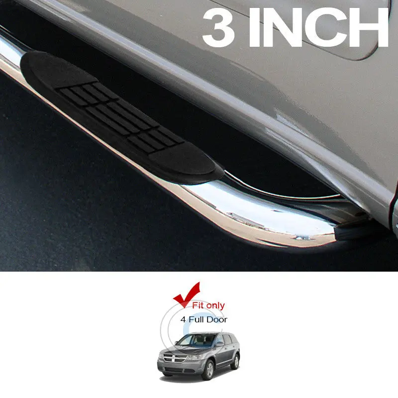 3-Inch Chrome Steel Running Boards For 2008–2016 Dodge Journey 1