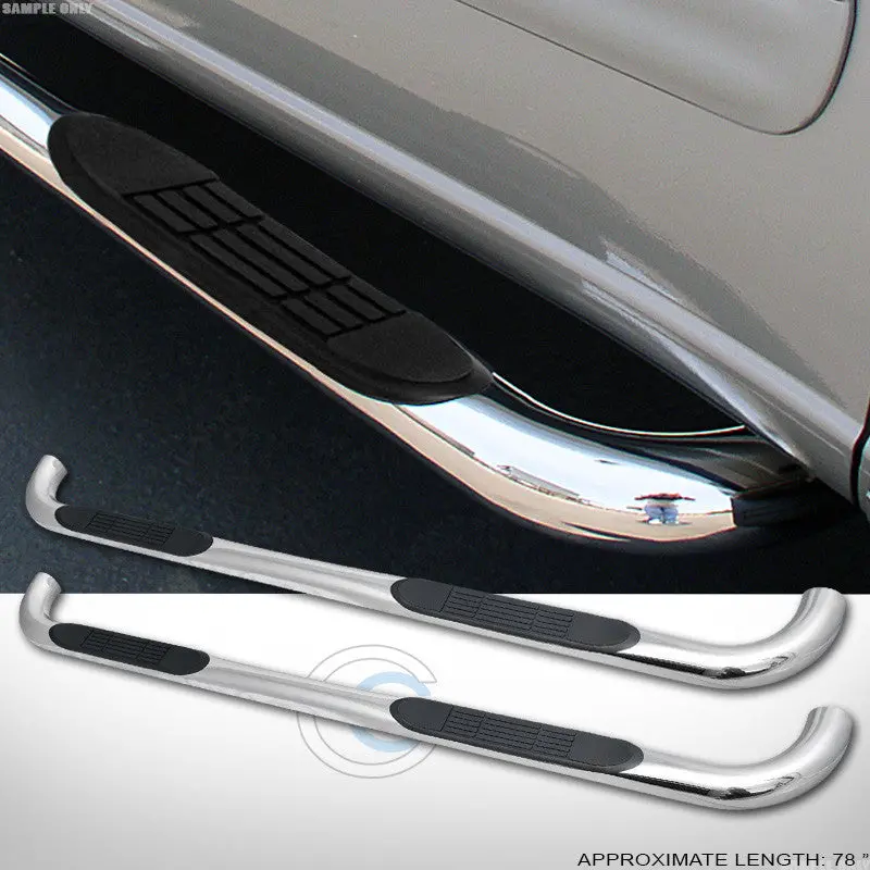 3-Inch Heavy-Duty Chrome Nerf Bars And Running Boards For 2001–2004 Toyota Tacoma Double And Crew Cab 1