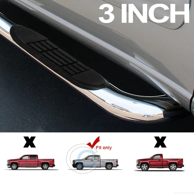 3-Inch Heavy-Duty Chrome Nerf Bars For 2014–2016 Chevrolet Silverado & Gmc Sierra Double Cab 1