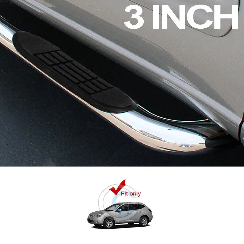 3-Inch Tubular Chrome Side Steps For 2008–2013 Nissan Rogue 1
