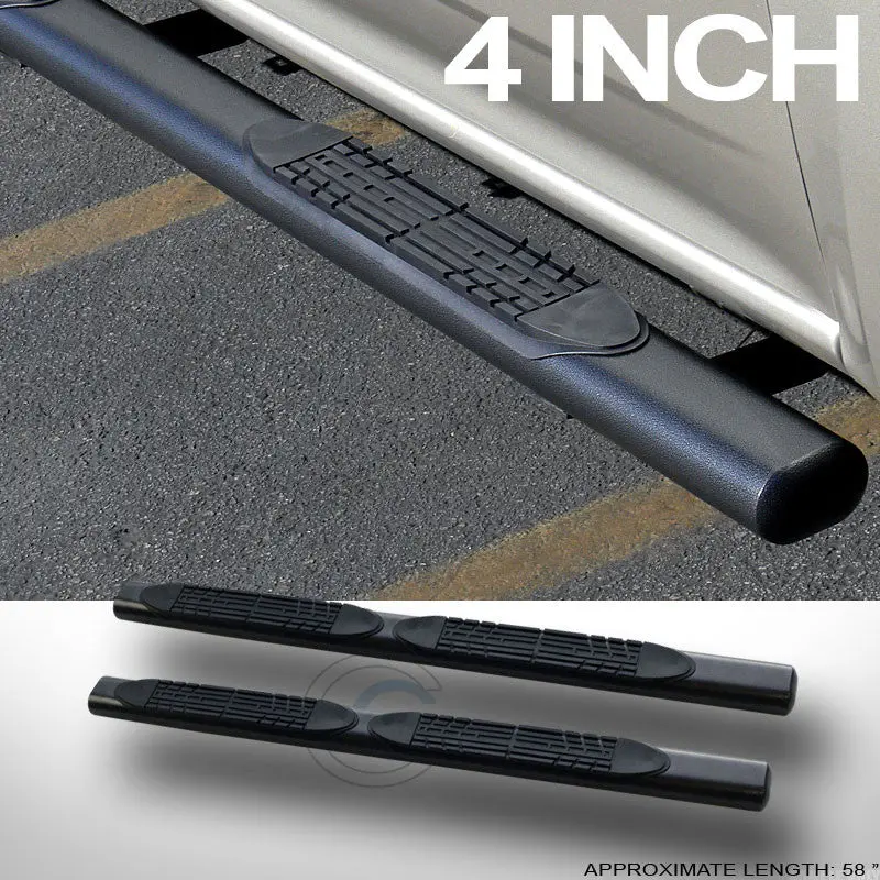 4" Hammer Black Oval Side Steps For 2005–2015 Nissan Xterra – Nerf Bars & Running Boards 1