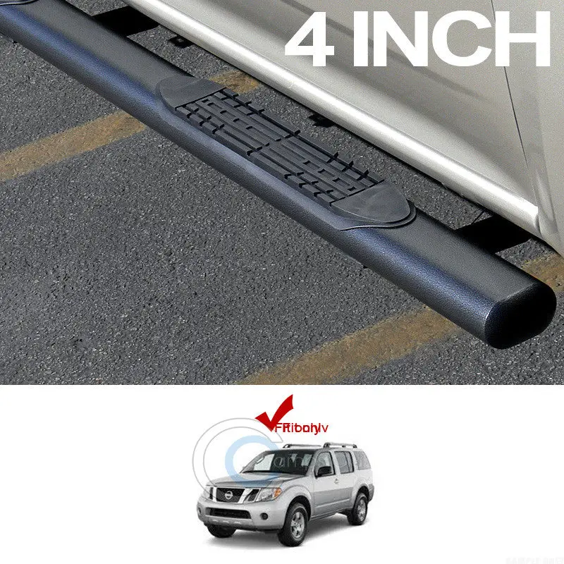 4-Inch Black Hammered Heavy-Duty Nerf Bars For 2005–2012 Nissan Pathfinder 1