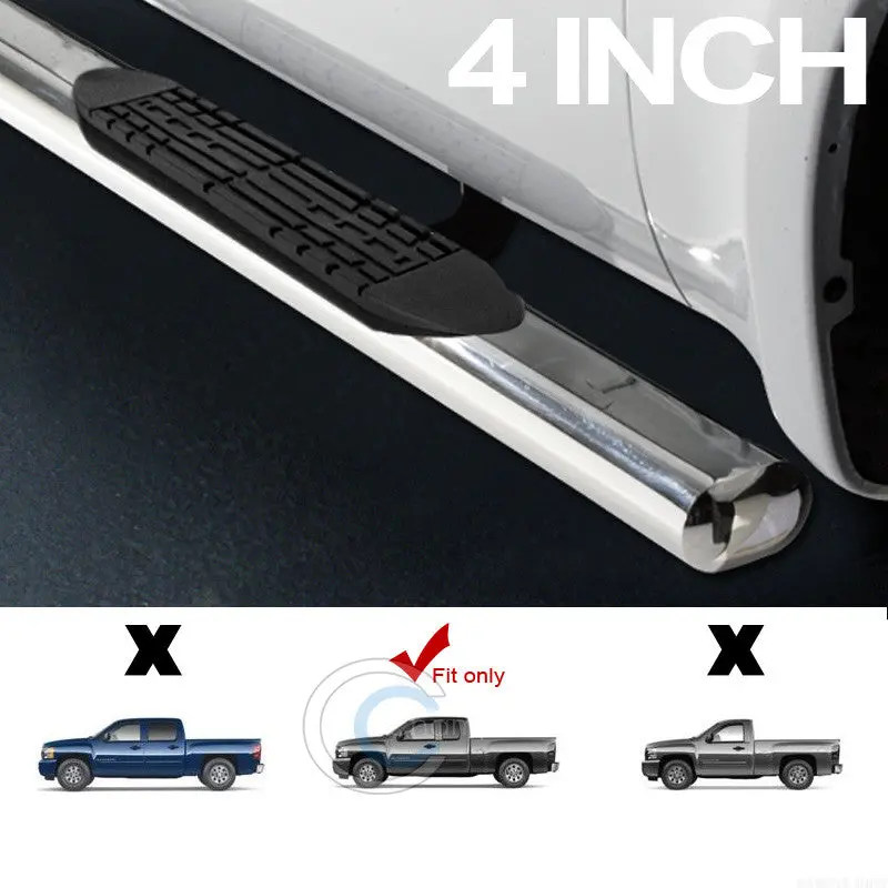 4-Inch Chrome Side Steps For 2007–2016 Chevrolet Silverado & Gmc Sierra (Extended Cab) 1