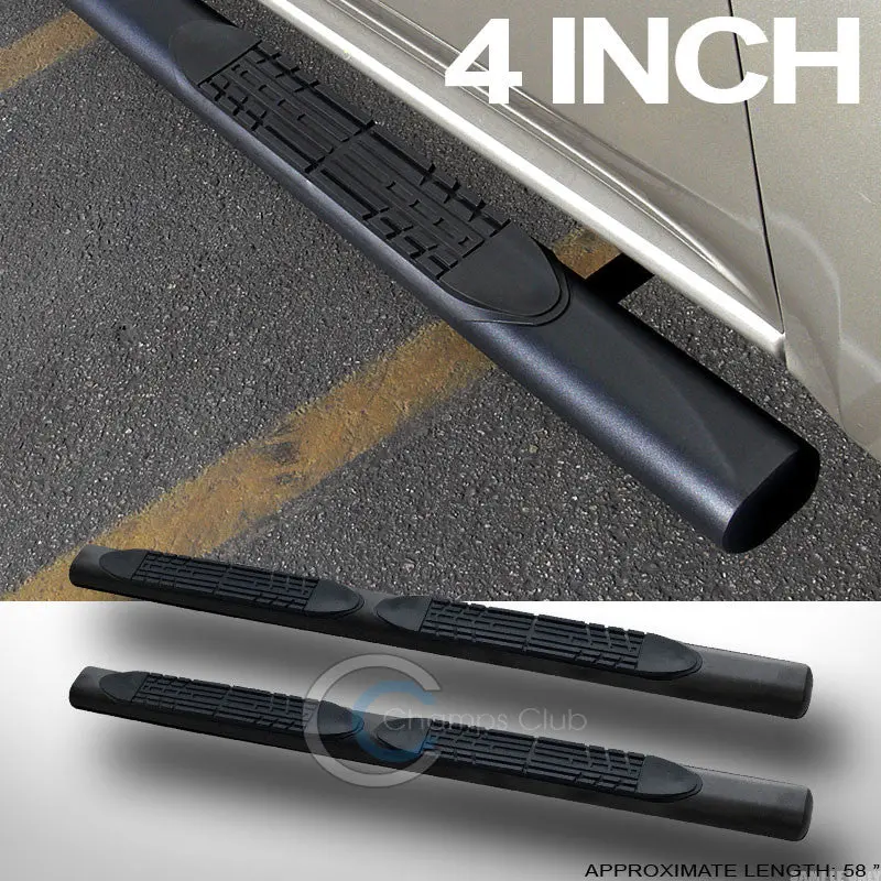 4-Inch Matte Black Oval Side Step Nerf Bars With Running Boards For 2005–2015 Nissan Xterra 1