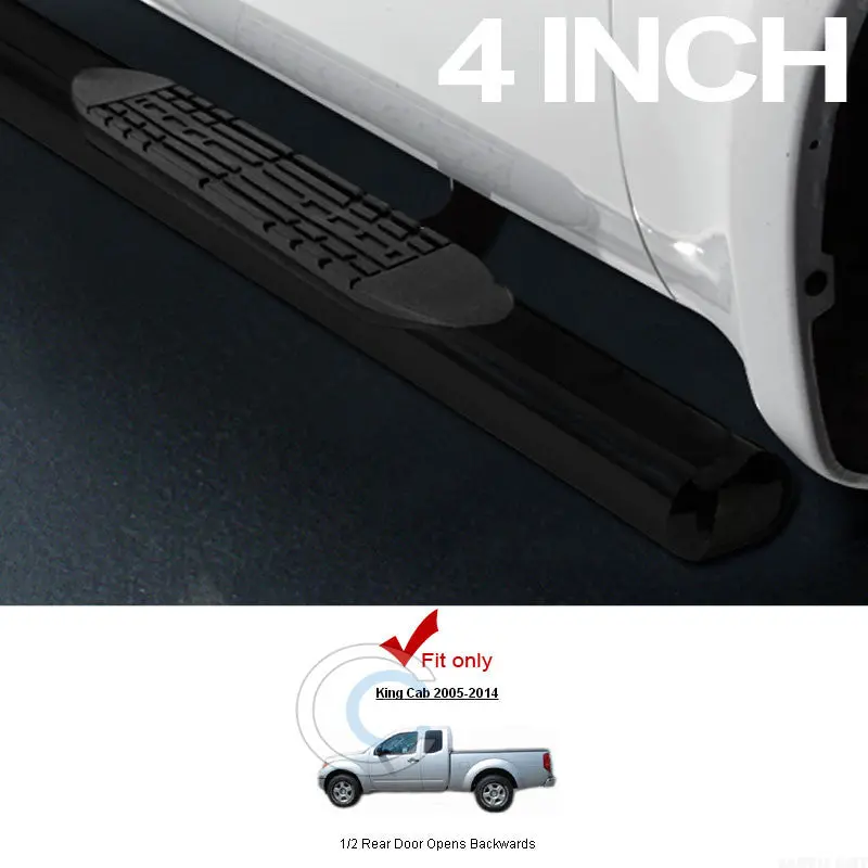 4-Inch Oval Black Nerf Bars For 2005–2016 Nissan Frontier King Cab & Extended Cab 1