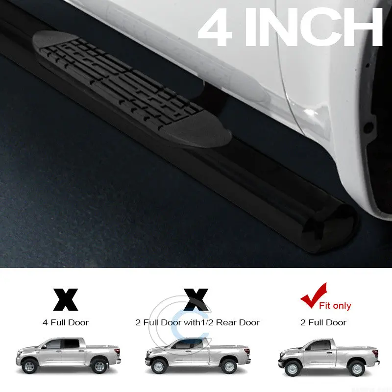 4-Inch Oval Black Nerf Bars For 2007–2016 Toyota Tundra Regular And Standard Cab 1