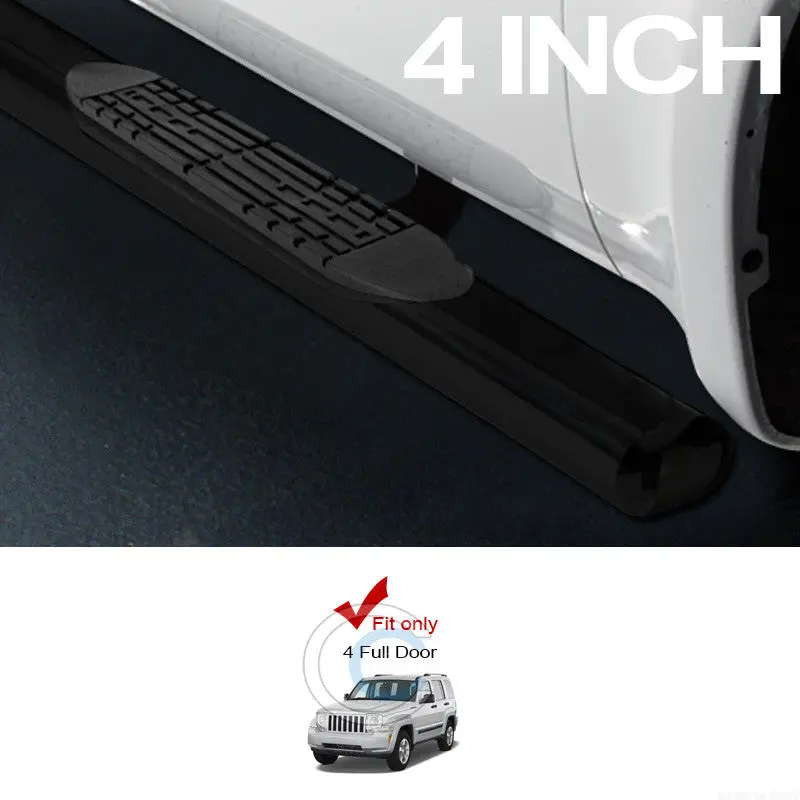4-Inch Oval Black Steel Nerf Bars For 2008–2012 Jeep Liberty Kk 1