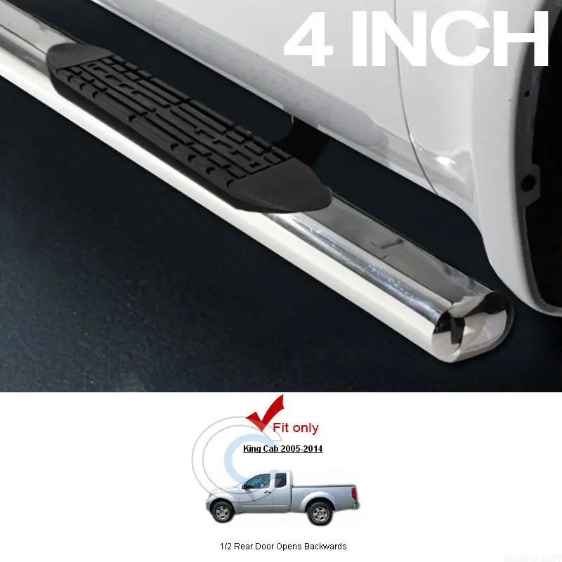 4-Inch Oval Chrome Nerf Bars For 2005–2016 Nissan Frontier King Cab & Extended Cab 1