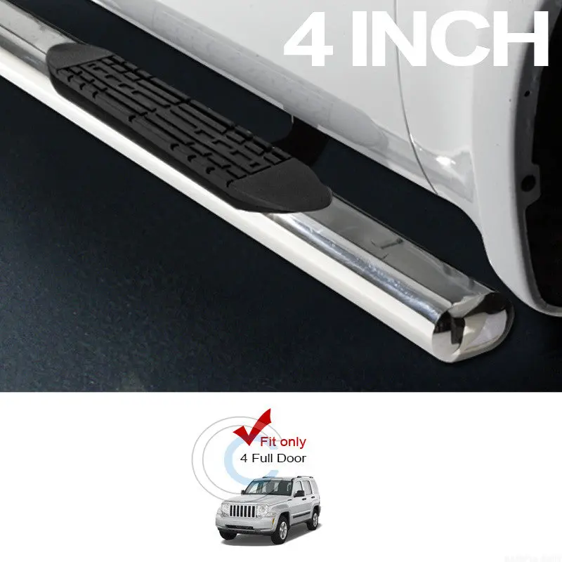 4-Inch Oval Chrome Steel Nerf Bars For 2008+ Jeep Liberty (Kk) 1