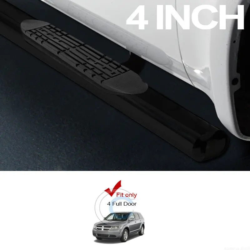 4-Inch Tubular Steel Black Side Steps For 2008–2016 Dodge Journey 1