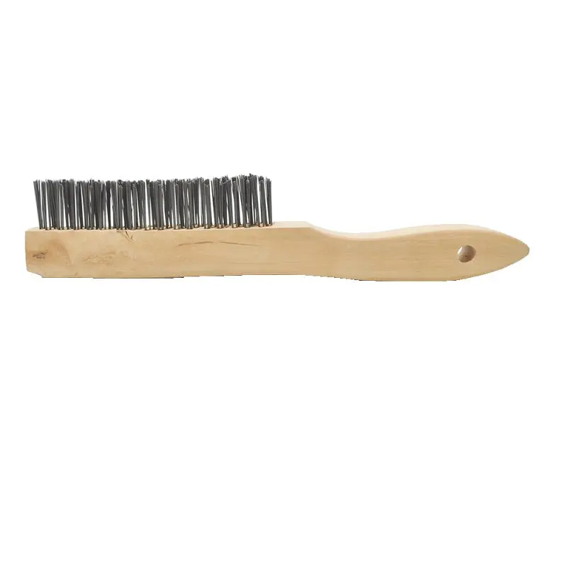 4-Row Wire Brush With Ergonomic Wood Handle – Rust & Paint Removal 1