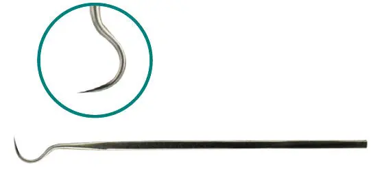 5.5-Inch Curved-Tip Stainless Steel Pick – Heavy-Duty Single-Ended 1