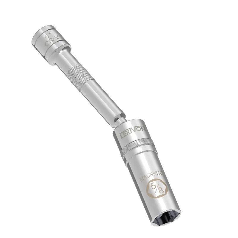 5/8″ Swivel Magnetic Spark Plug Socket – 6″ Compact Thin-Wall Cr-V Steel Socket With Strong Hold 1