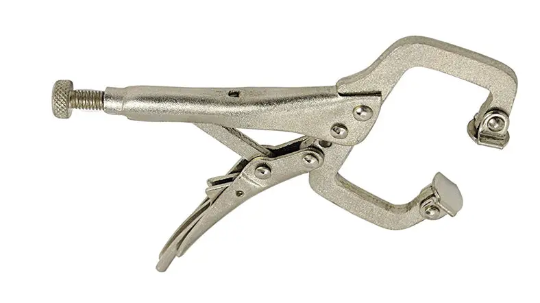 5-Inch Locking C-Clamp With Swivel Pads – Heavy-Duty Adjustable Clamp For Workshop And Repair 1