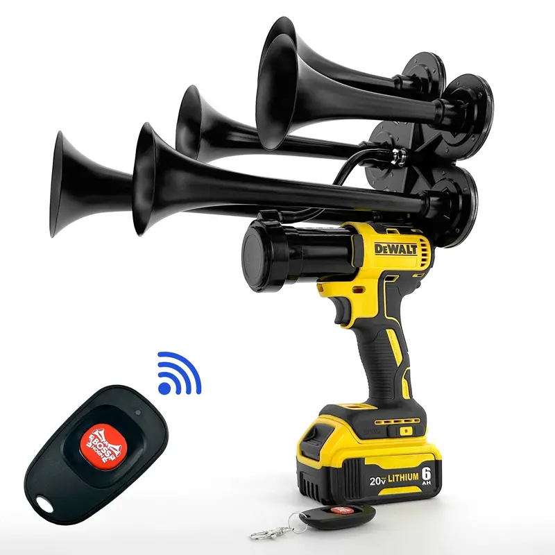 5-Trumpet Train Horn Kit Compatible With Dewalt 20V Max Tools 1