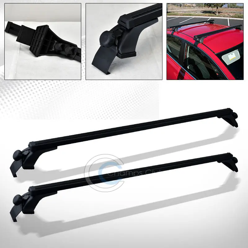 50-Inch Black Aluminum Window-Frame Roof Rack With Crossbars & Cargo Carrier (C1 Series) 1