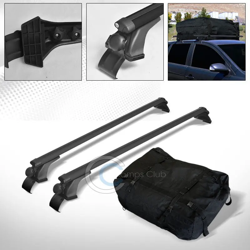 50-Inch Black Oval Window-Frame Roof Rack With Waterproof Cargo Carrier Bag (Model C01) 1