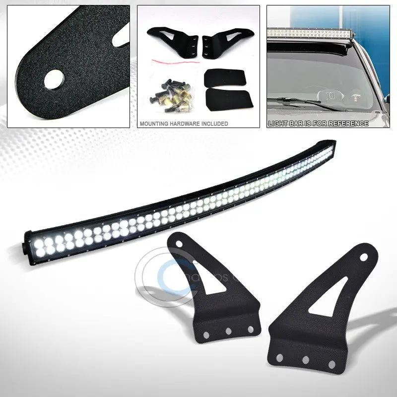54-Inch Curved Cree Led Light Bar With Textured Roof Mount Brackets – For 2007–2014 Chevy/Gmc Trucks 1