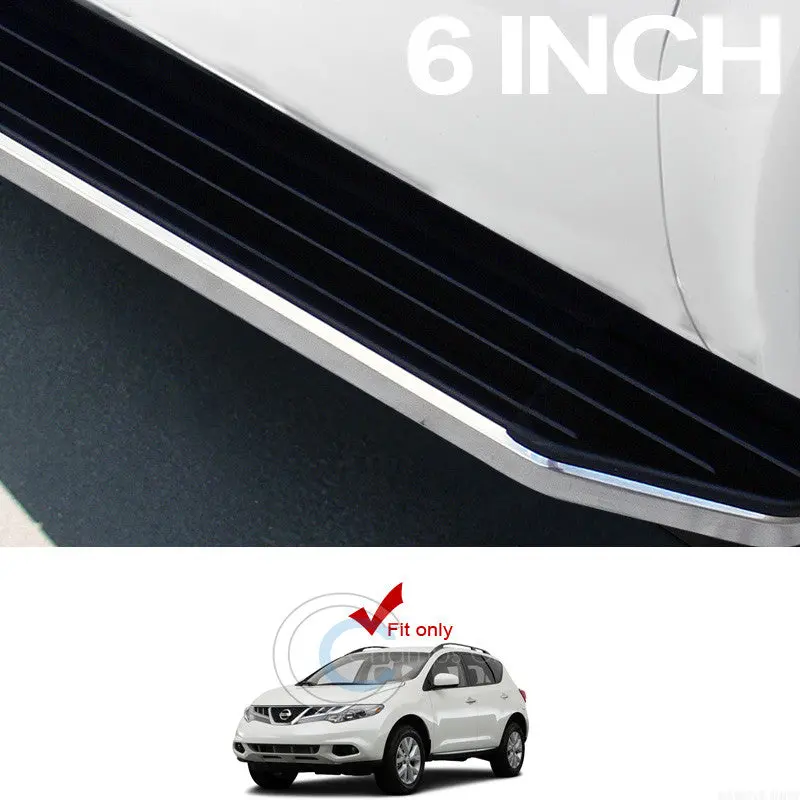 6-Inch Aluminum Running Boards With Black And Chrome Trim For 2009–2014 Nissan Murano 1