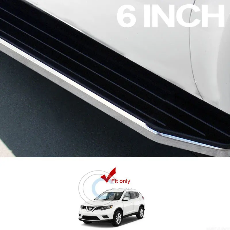 6-Inch Aluminum Running Boards With Black And Chrome Trim For 2014–2016 Nissan Rogue 1
