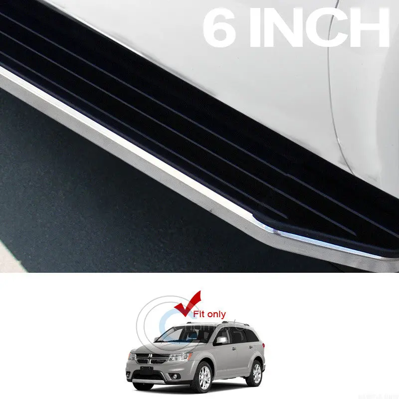 6-Inch Aluminum Running Boards With Chrome Finish For 2008–2016 Dodge Journey 1