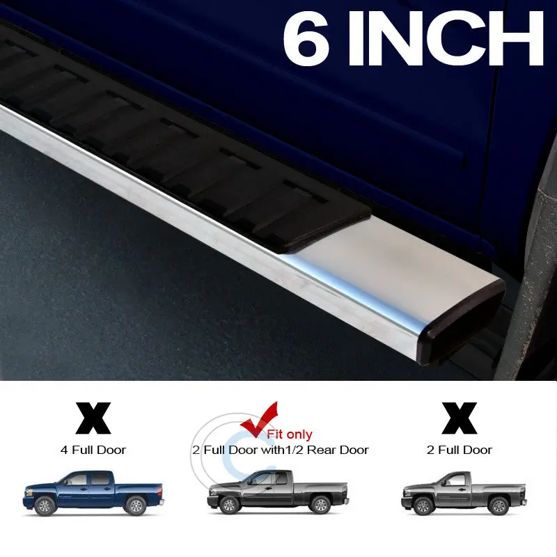 6-Inch Oe-Style Aluminum Nerf Bars For 2007–Present Chevy Silverado And Gmc Sierra Extended Cab 1