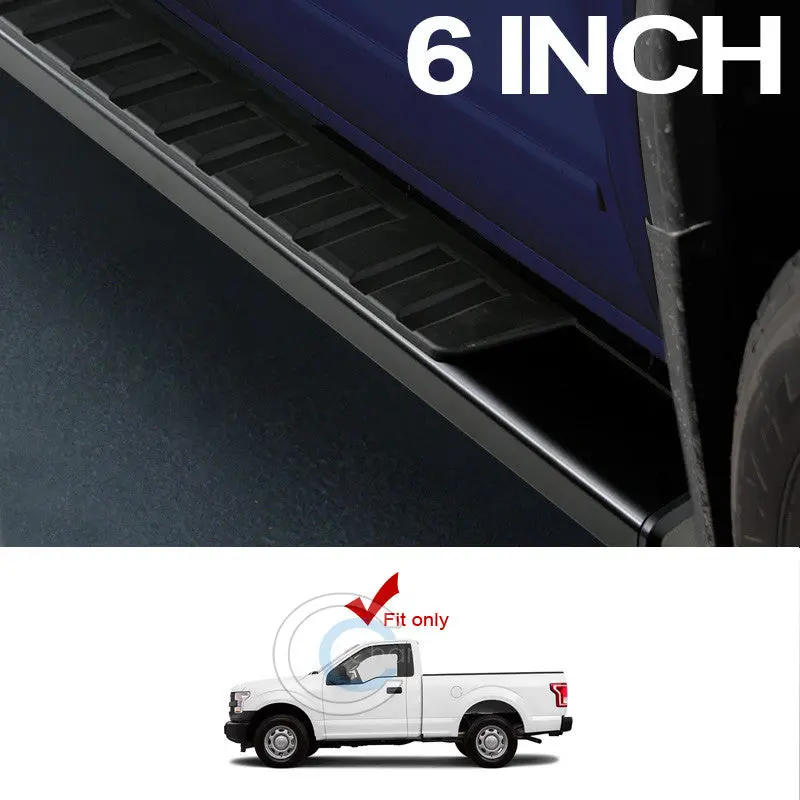 6-Inch Oem-Style Black-Anodized Aluminum Side Step Running Boards For 2015+ Ford F-150 And 2017+ F-250 Regular Cab 1