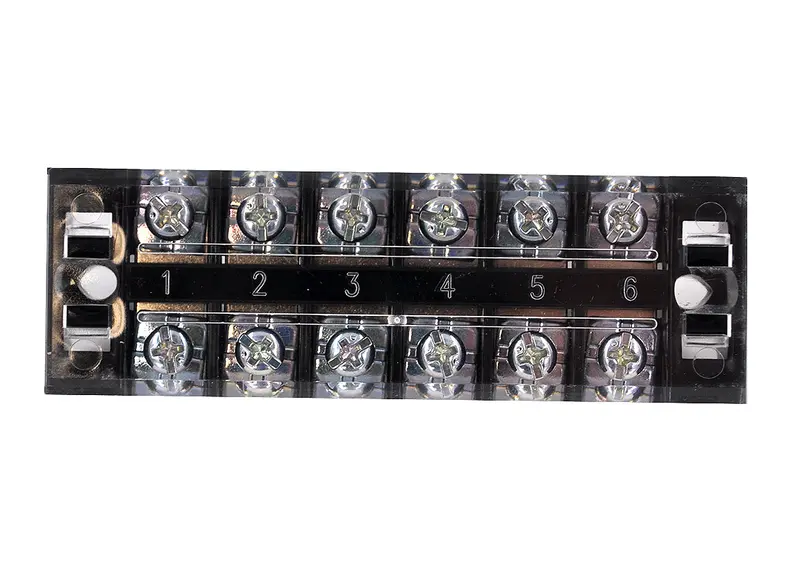 6-Position Covered Barrier Strip For Compact Wiring Setups 1