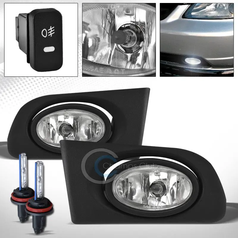 6000K Hid Xenon Fog Lamp Set With Integrated Switch For 2001–2003 Honda Civic 1