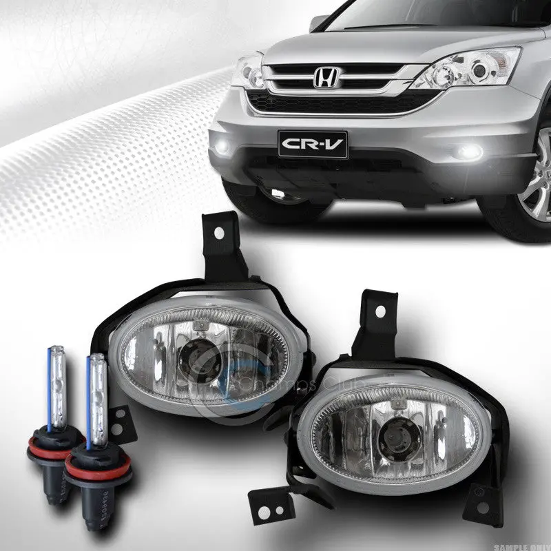6000K Hid Xenon Fog Light Kit With Chrome Clear Housing & Switch For 2010–2011 Honda Cr-V 1