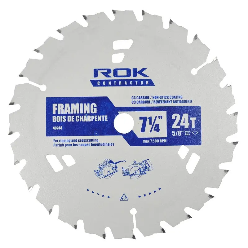 7-1/4" 24-Tooth Anti-Shock Circular Saw Blade For General Purpose Cutting (40244) 1