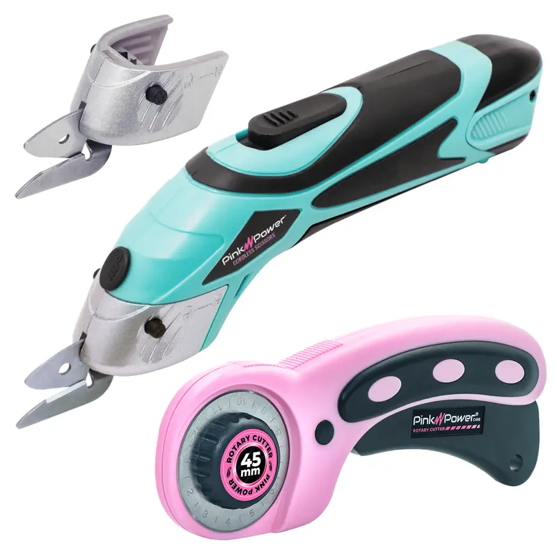 Aqua Splash 4V Lithium-Ion Cordless Fabric Scissors With Rotary Cutter 1