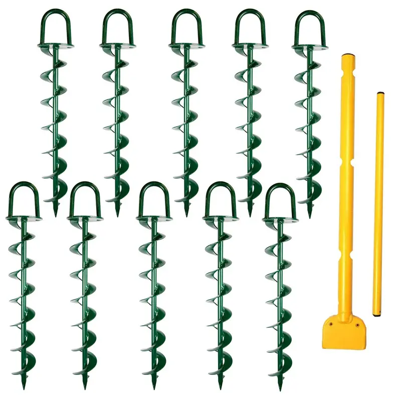 Bigben Hurricane Ground Anchor With Installation Driver – 10-Unit Set 1